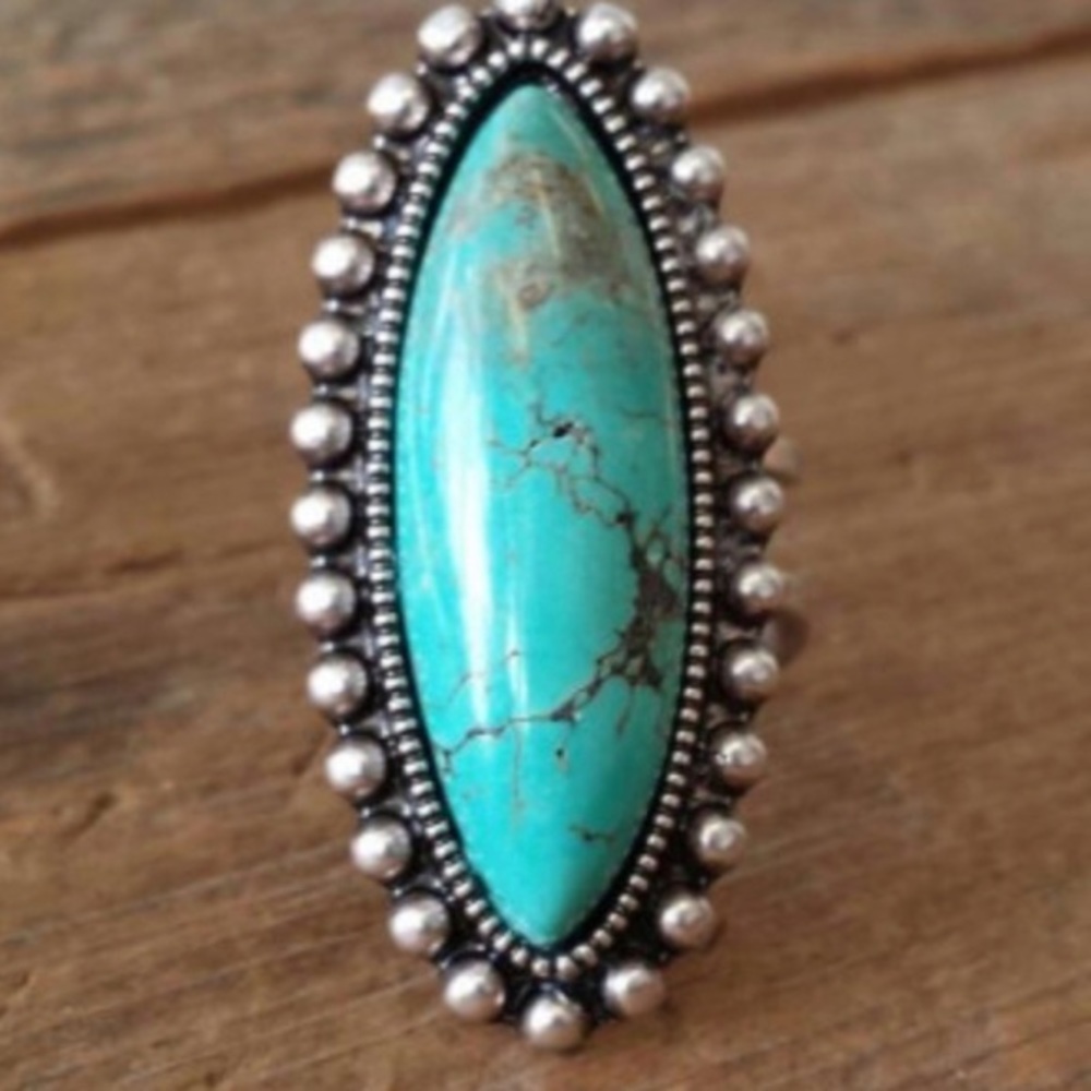 Boho turquoise ring - Picture 7 of 8